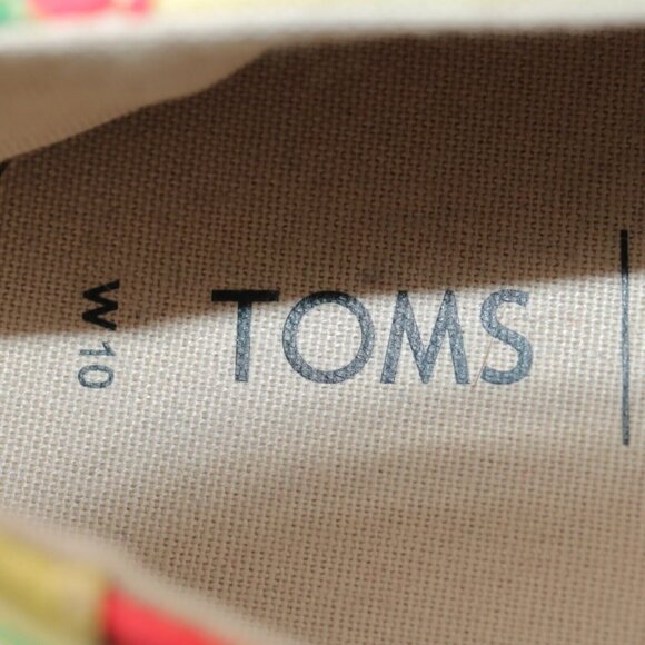 Toms Women's Alpargata Classic Shoe Size 10 Floral Yellow Red Green Flat Slip On - Picture 12 of 13